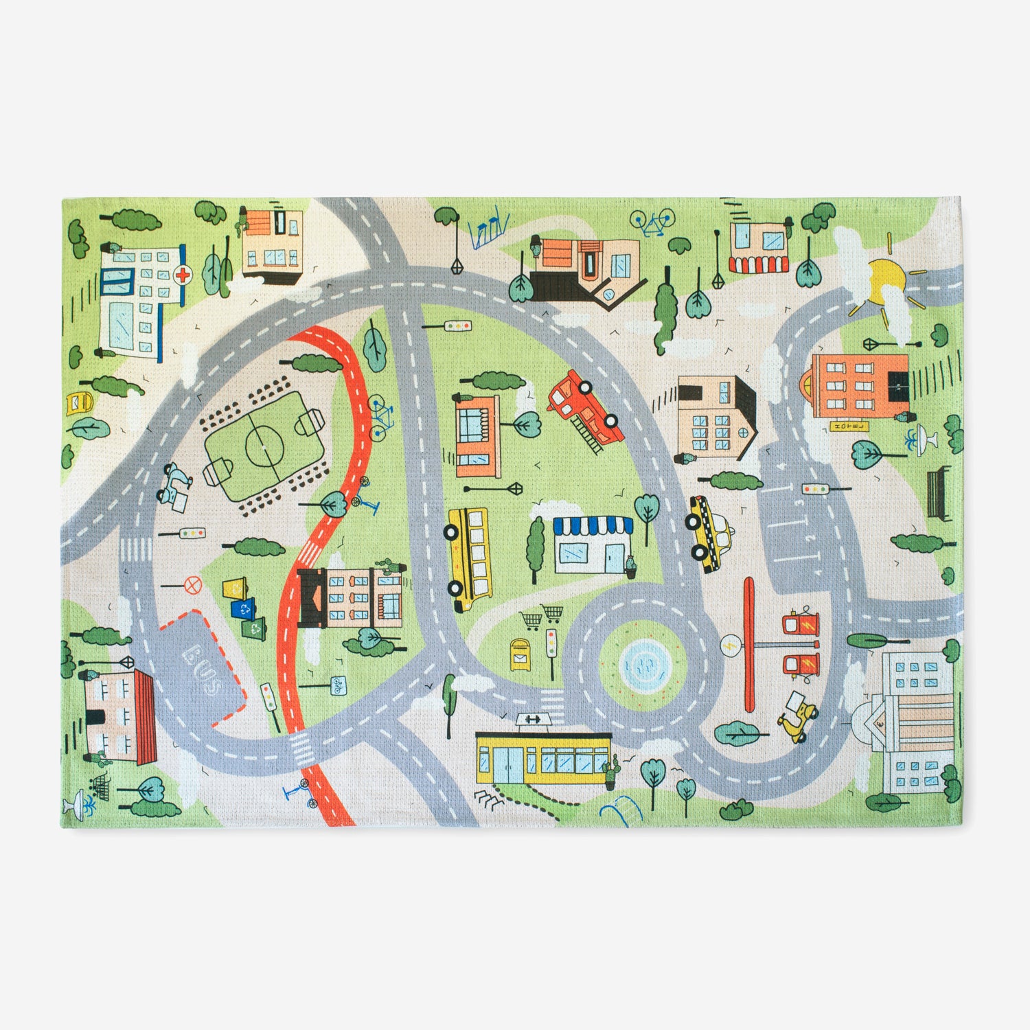 Dywanik dziecięcy Wieś Energię Odnawialne 120x170 cm | Edukacyjny, zmywalny i ekologiczny