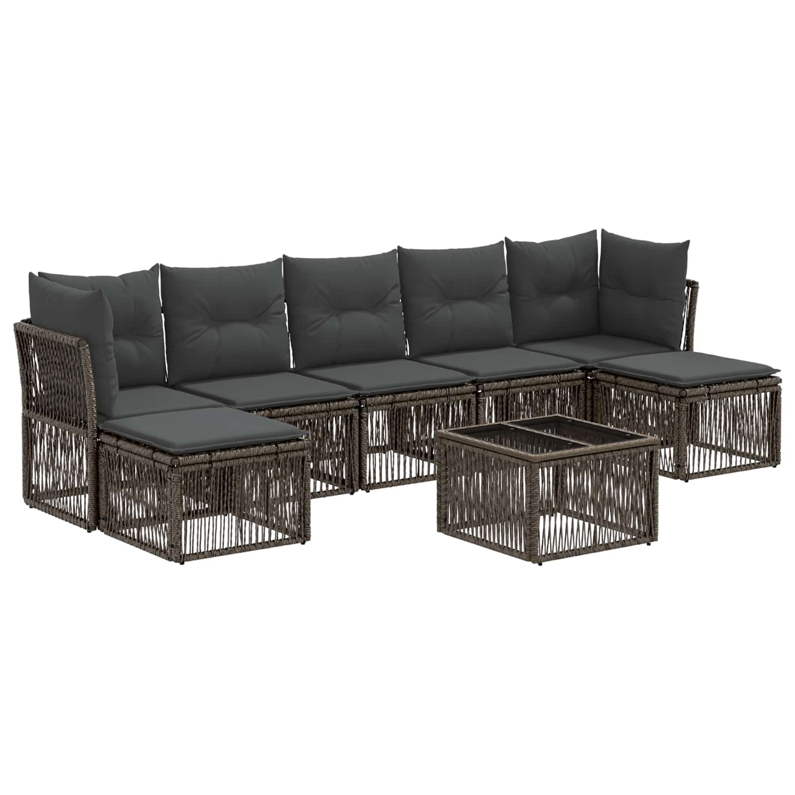 Zestaw Sof na Ogród 8 pcs Szary polirattan vidaXL