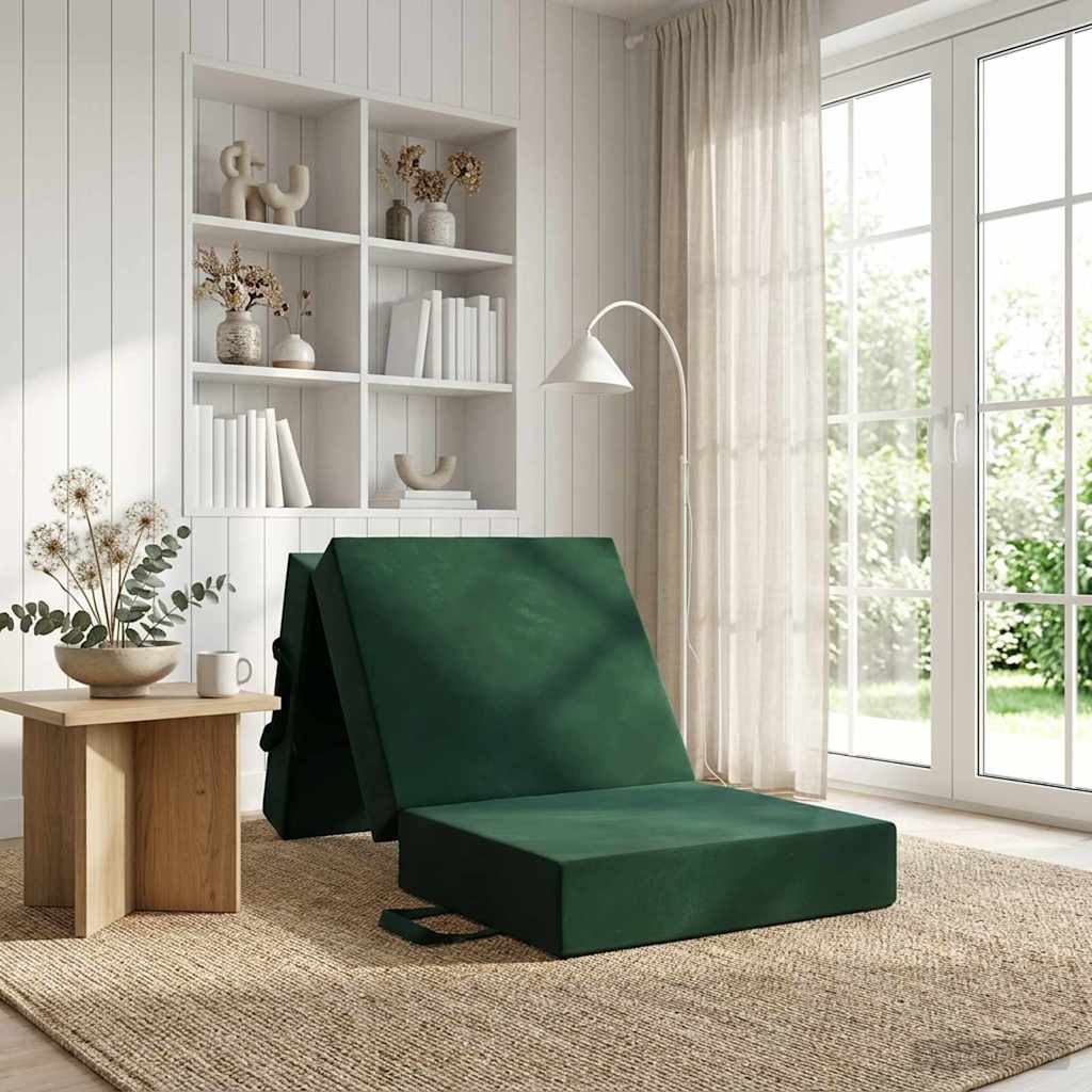 Składana Sofa Łóżko 90 x 63 x 45 cm Ciemnozielony vidaXL
