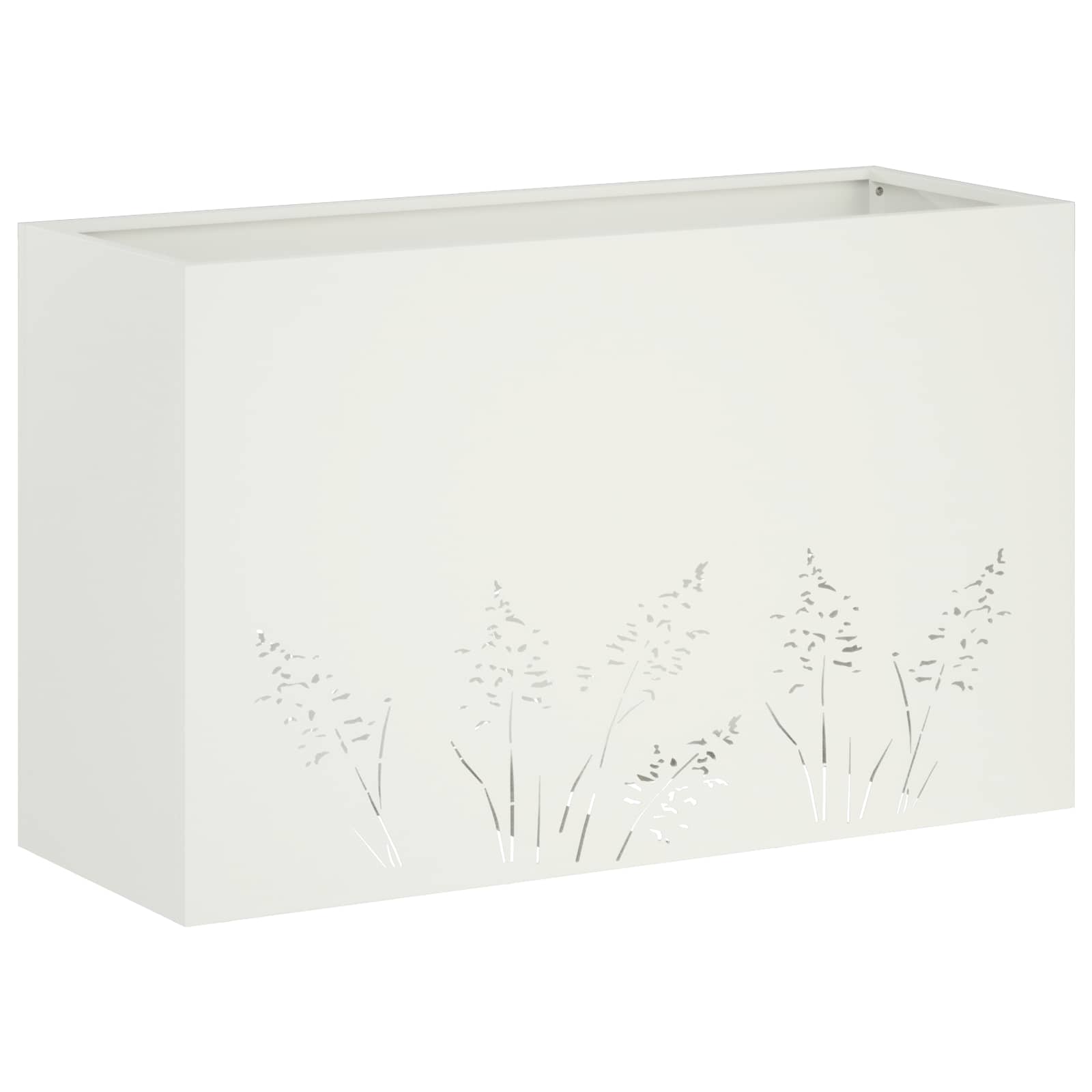 Donica Ogrodowa Stalowa 80x30x49 cm Biała na Taras na Balkon