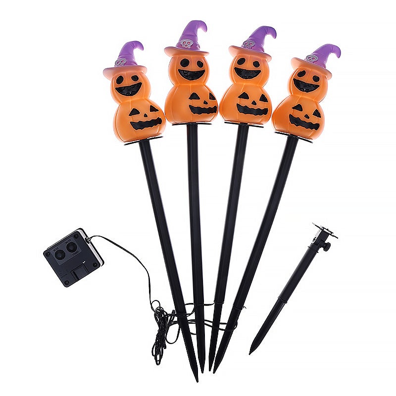 Halloweenowe lampki solarne na paliki ogrodowe, wodoodporna dekoracja ogrodu na dziedziniec