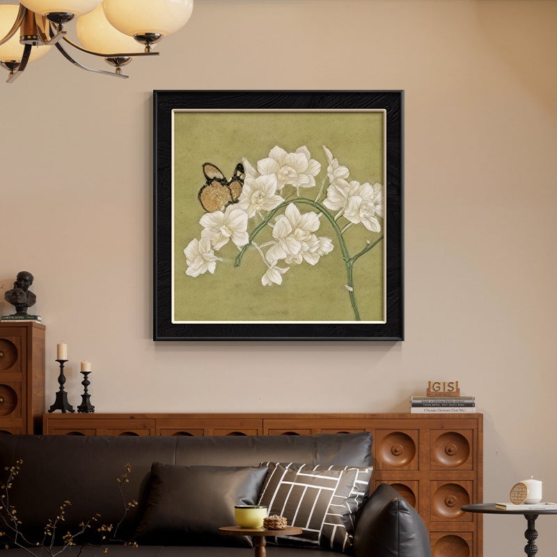 Kwiatowy obraz na płótnie estetyczny plakat z kwiatami w odcieniach niebieskiego i zieleni botaniczna akwarela malarstwo botaniczne obraz na ścianę x