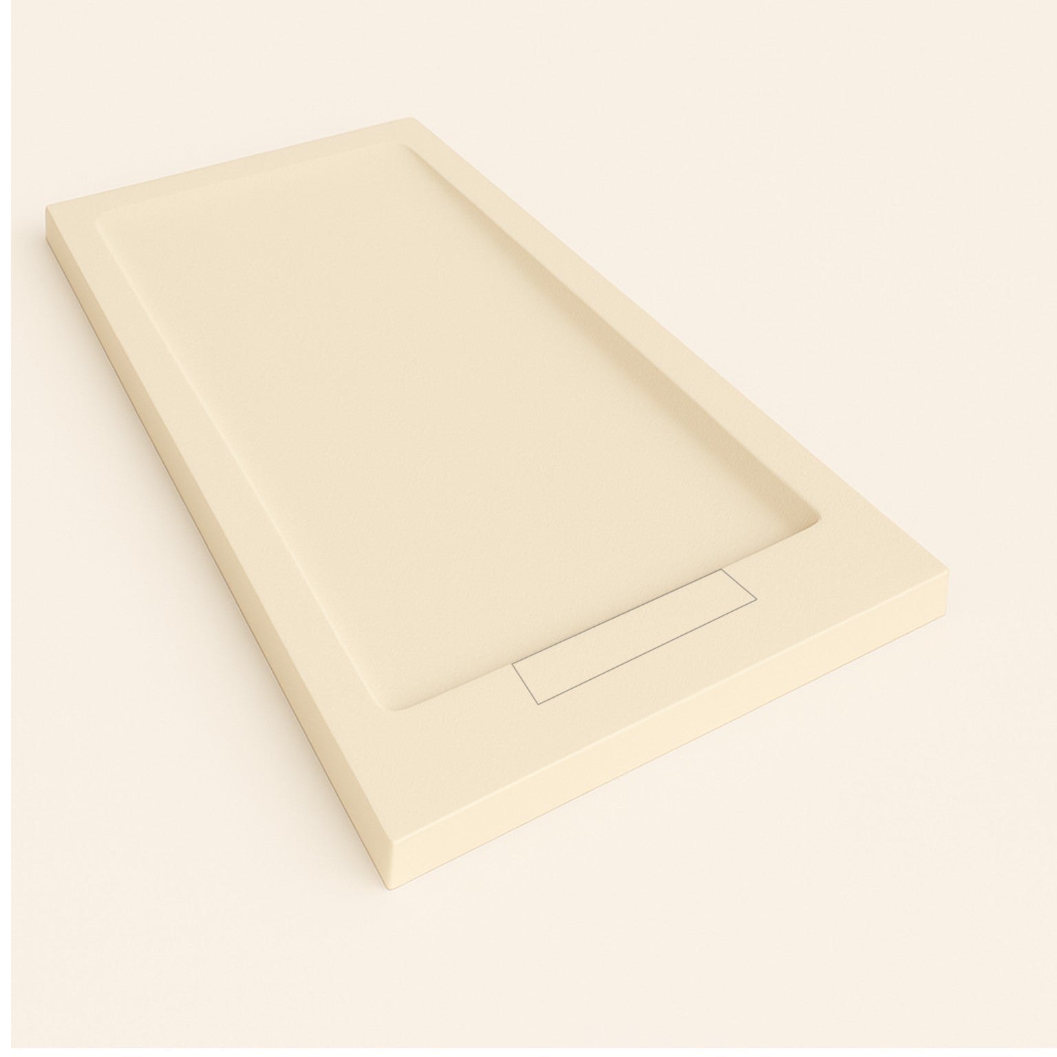 Brodzik STEEN z ramą 70x130 cm kolor Intensywny kremowy RAL 1015, kratka intensywnie kremowa