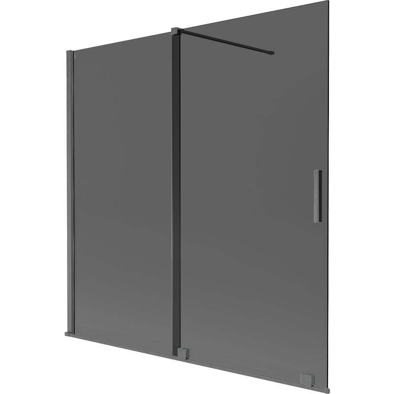 Mexen Velar parawan nawannowy 2-skrzydłowy rozsuwany 160 x 150 cm, grafit, gun gray szczotkowany - 896-160-000-41-66