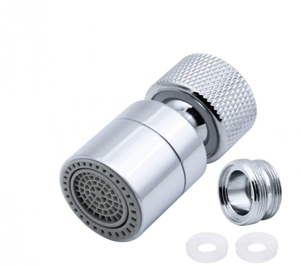 Obrotowy Aerator do Kranu z Mosiądzu, 360° – 2 Regulowane Tryby Oszczędzania Wody, M22 lub M24