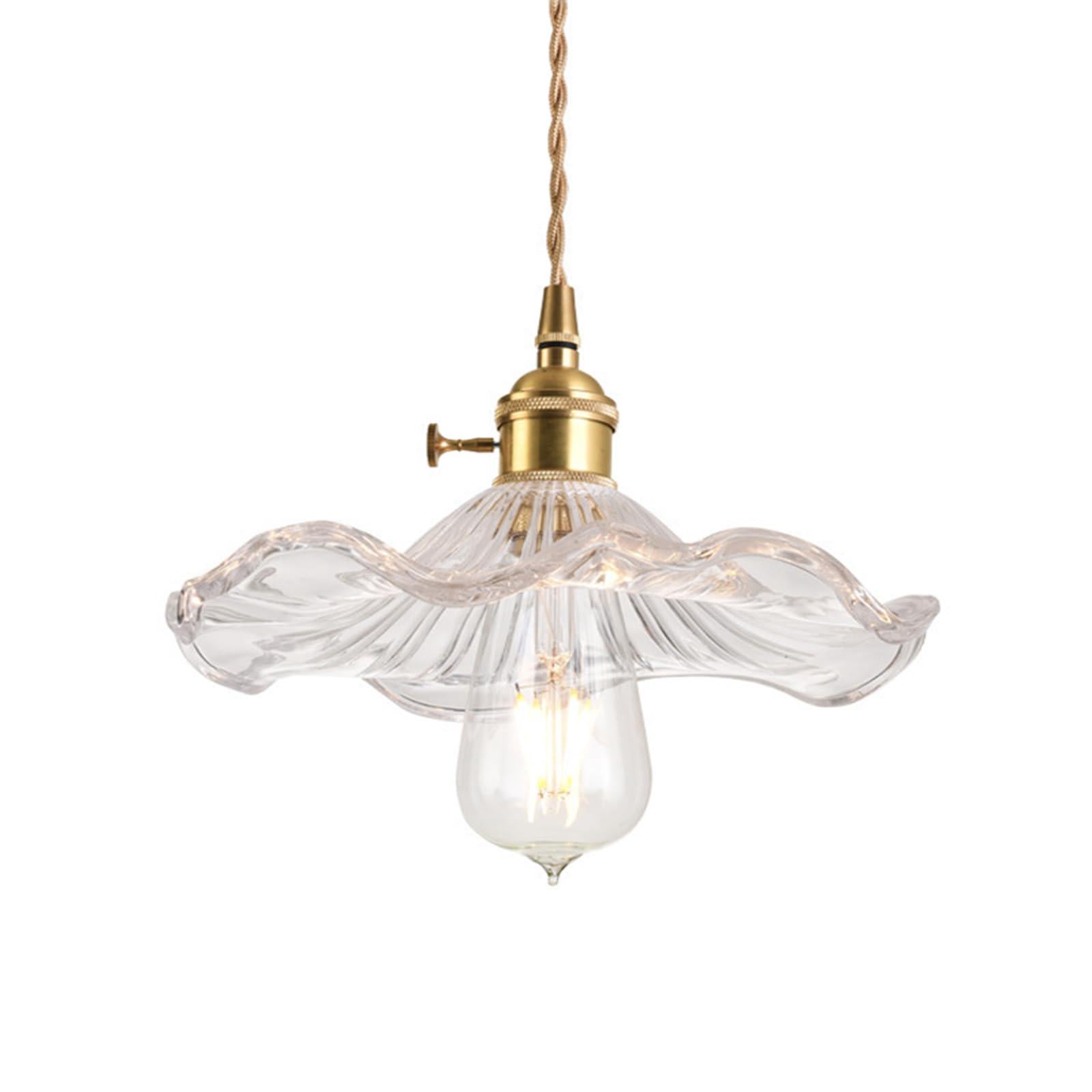 Lampa wisząca z kloszem w kształcie liścia lotosu, styl vintage industrial, oprawka E27, lampa sufitowa, do domu w stylu rustykalnym, jadalni, salonu,