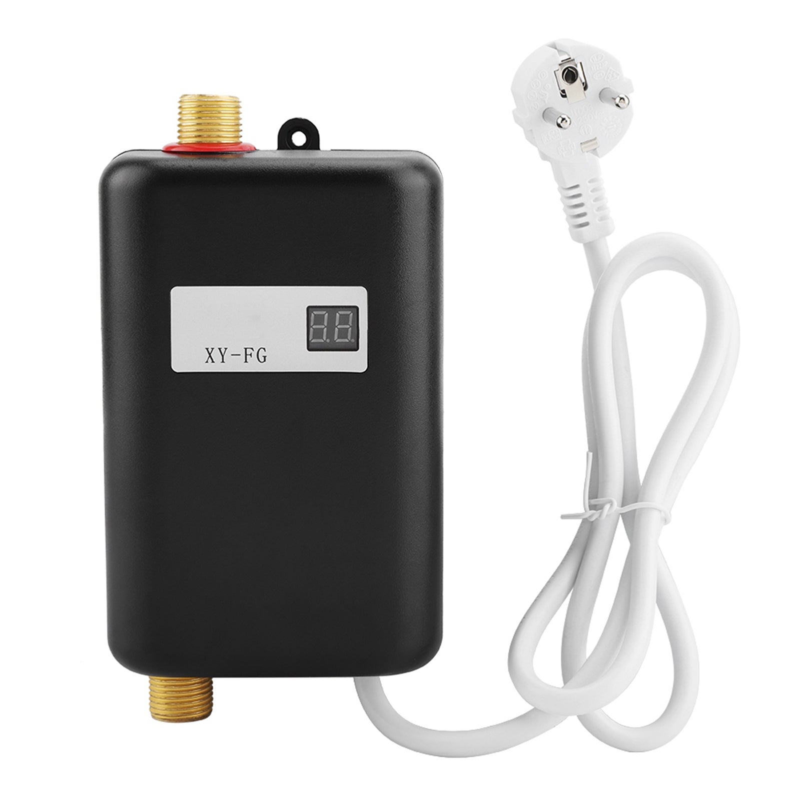 Mini elektryczny podgrzewacz wody przepływowy 3,8kW 220V, system grzewczy inwerterowy, zintegrowane podwójne zabezpieczenie przed wyciekiem czarny