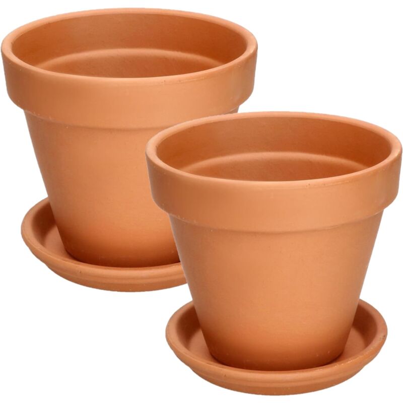 Zestaw dwóch doniczek terakotowych o średnicy 18 cm (bez podstawki) – model grubościenny