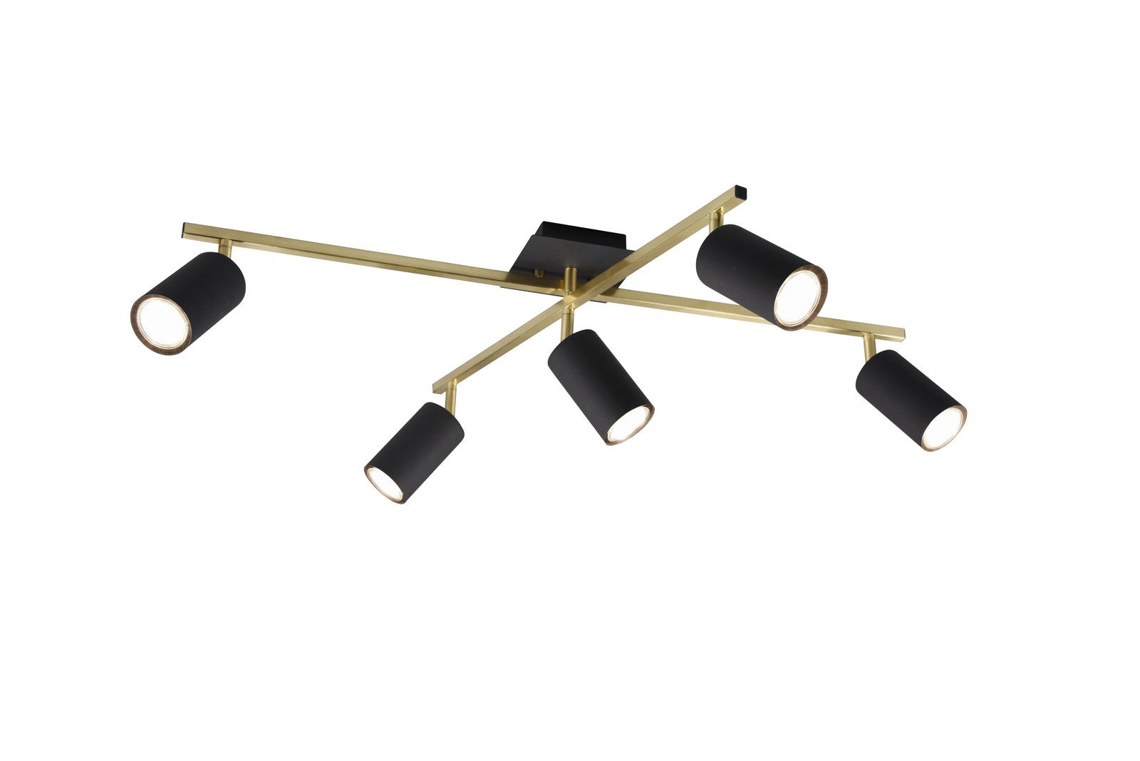 Reflektor tuby na regulowanych stickach VANTOS czarno-złoty 5xGU10x35W metal wym:22,5x77,4x57,5cm IP20 Trio