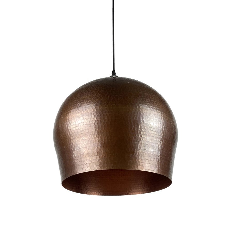 Ręcznie wykonana lampa wisząca z miedzi z Meksyku Cebolla – Lampa sufitowa vintage ręcznie wykonana z litej miedzi | Kinkiet sufitowy vintage 41x37 cm