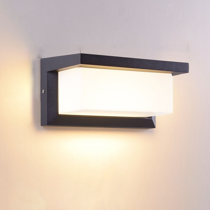 Kinkiet wewnętrzny/zewnętrzny z czujnikiem ruchu, nowoczesne oświetlenie ścienne, wodoodporne oświetlenie zewnętrzne IP65 LED 18W Ciepła Biel - 1 szt.