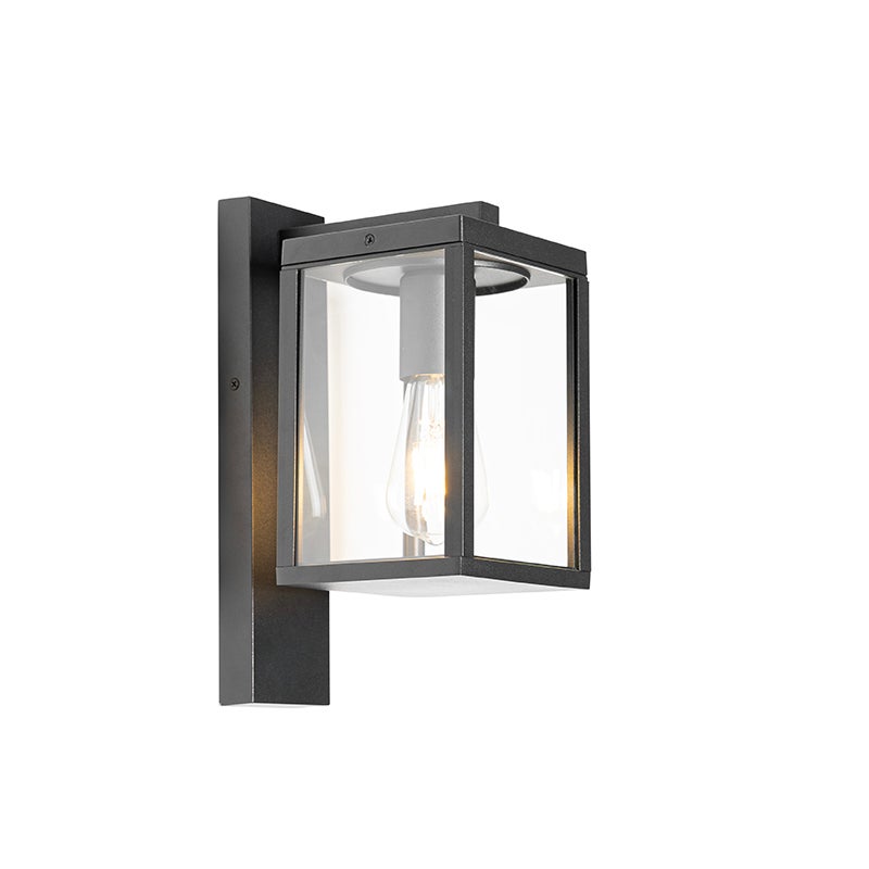 Qazqa przemysłowy latarnia zewnętrzna do ogród - Charlois - czarny, max. 40w, kompatybilny z żarówką LED, e27, 33cm, IP44
