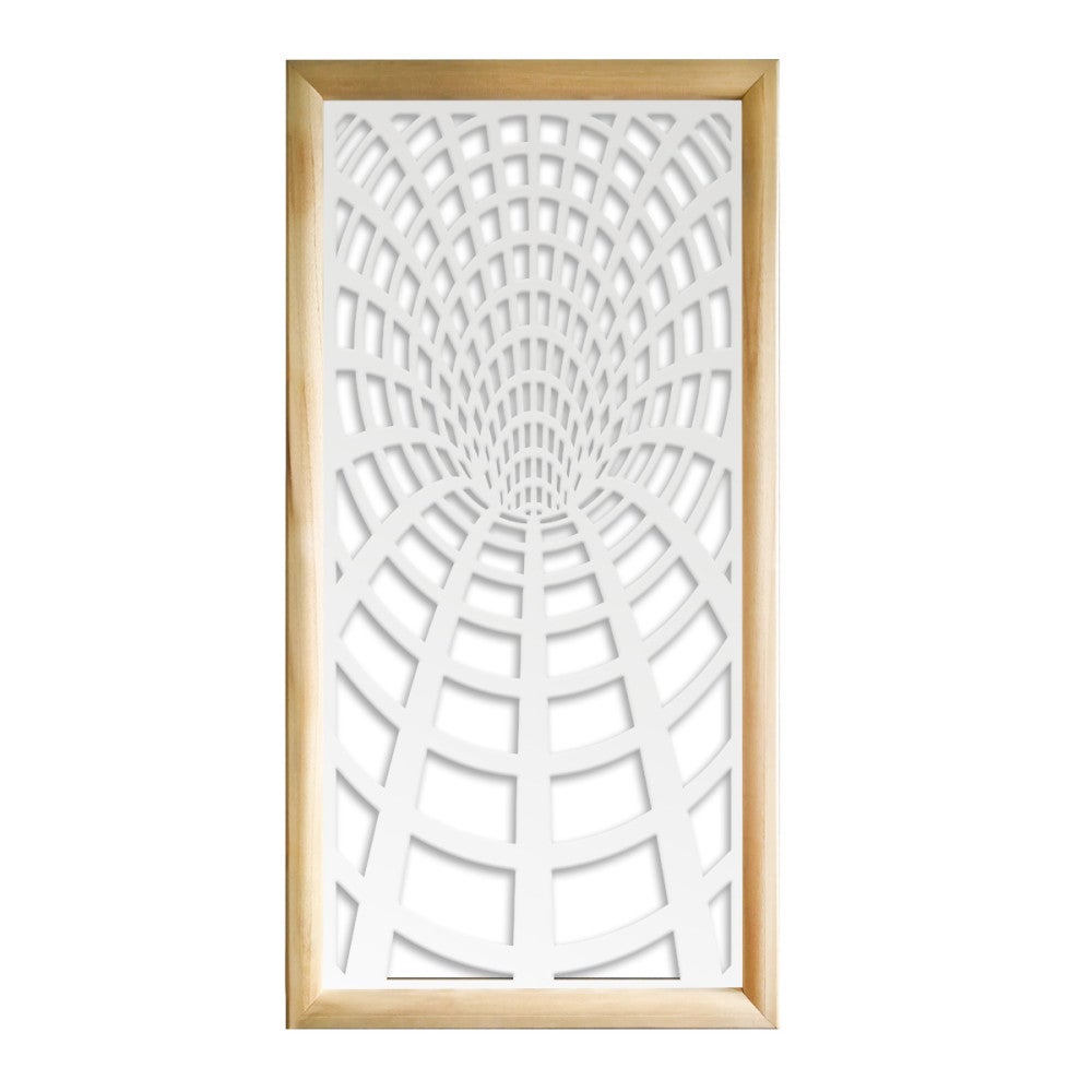 BLACKHOLE - Prostokątne moduły dekoracyjne z drewna i PVC - Rozmiar 73x148 cm - Grubość 64 mm - Kolor wewnętrzny BIAŁY