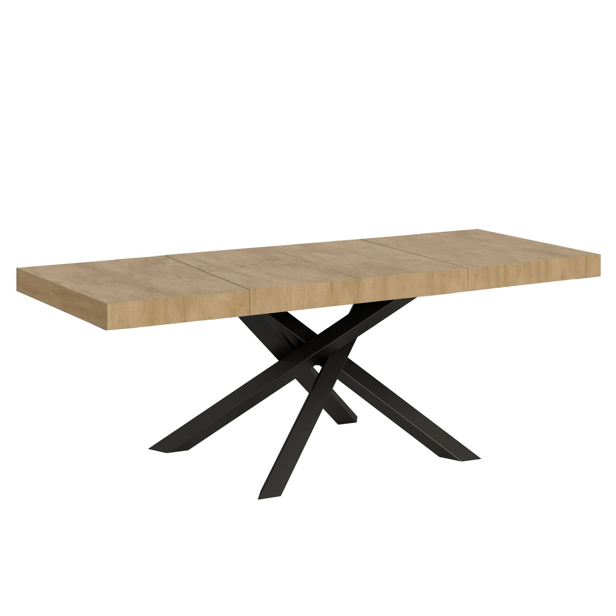 Stół rozkładany 90x180/284 cm Volantis Premium Dąb Natura Antracyt rama