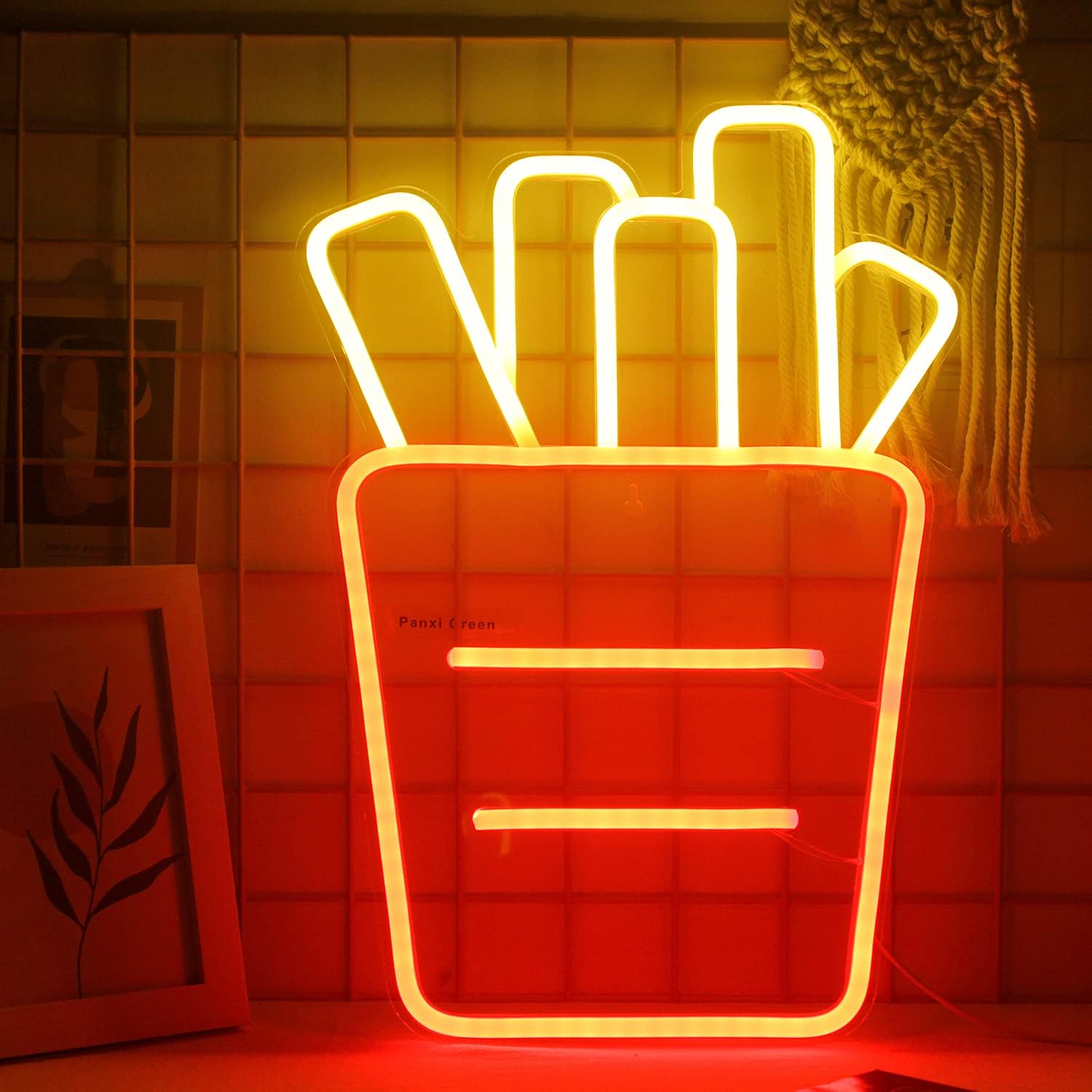 Neonowe szyldy z frytkami, neonowe znaki LED z frytkami, akrylowy neon do biznesu, czerwony neon do pokoi, kuchni, jadalni