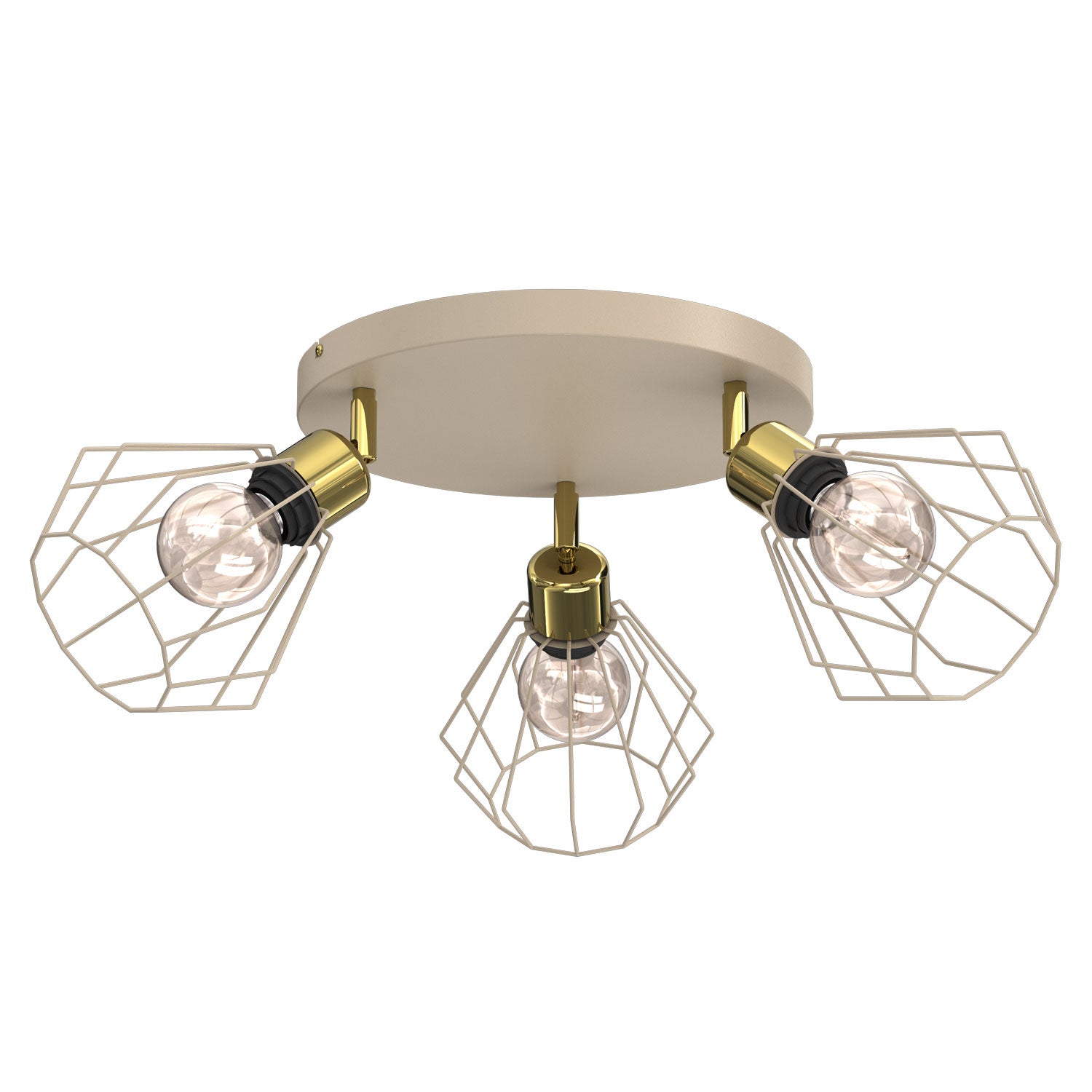 Lampa wisząca Parkla beżowy 3xE27x15W metal wym:26x66x66cm IP20 Luminex