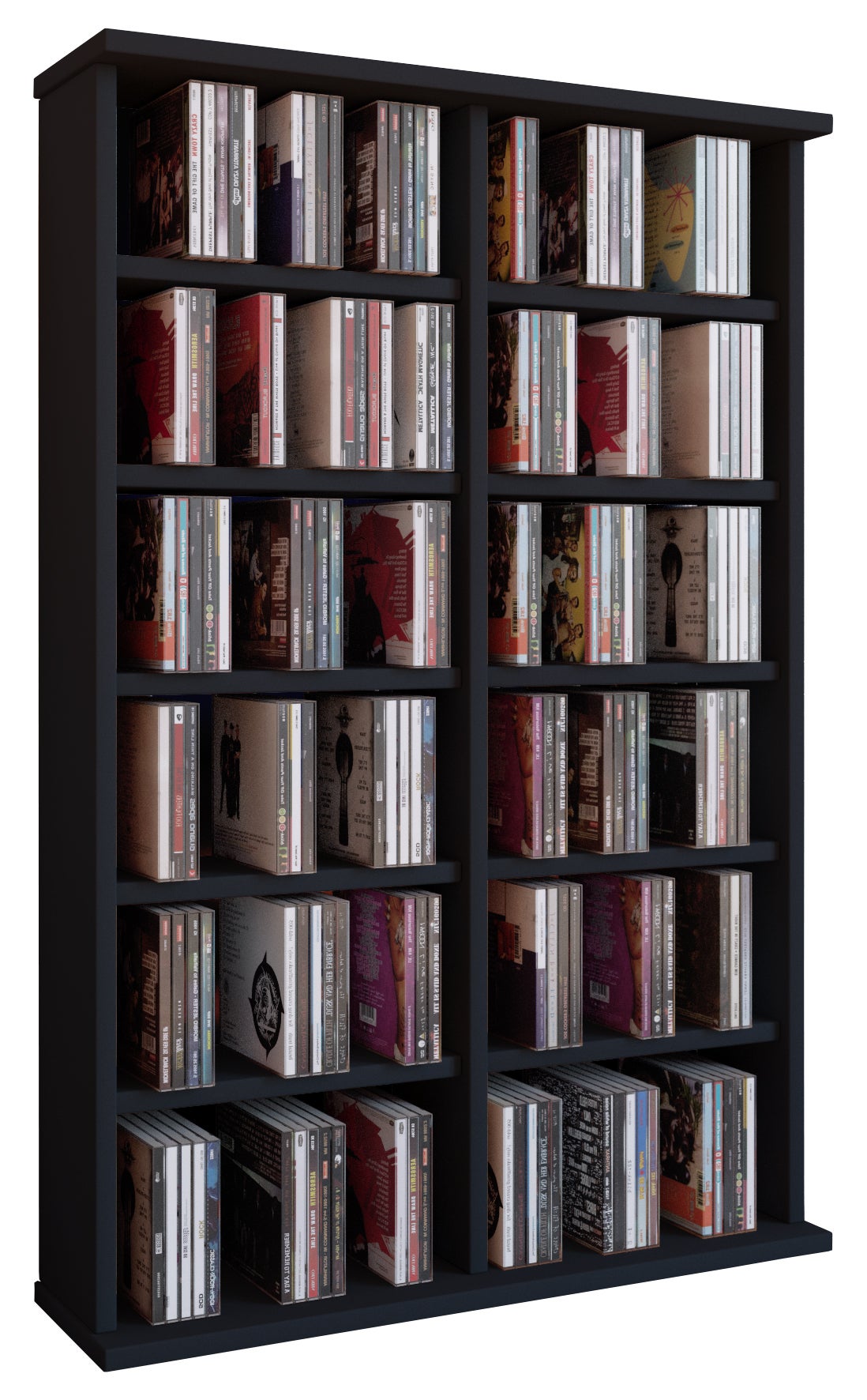 VCM Płyta CD / DVD Media Shelf Ronul Czarny H. 92 x B. 60 x T. 18 cm