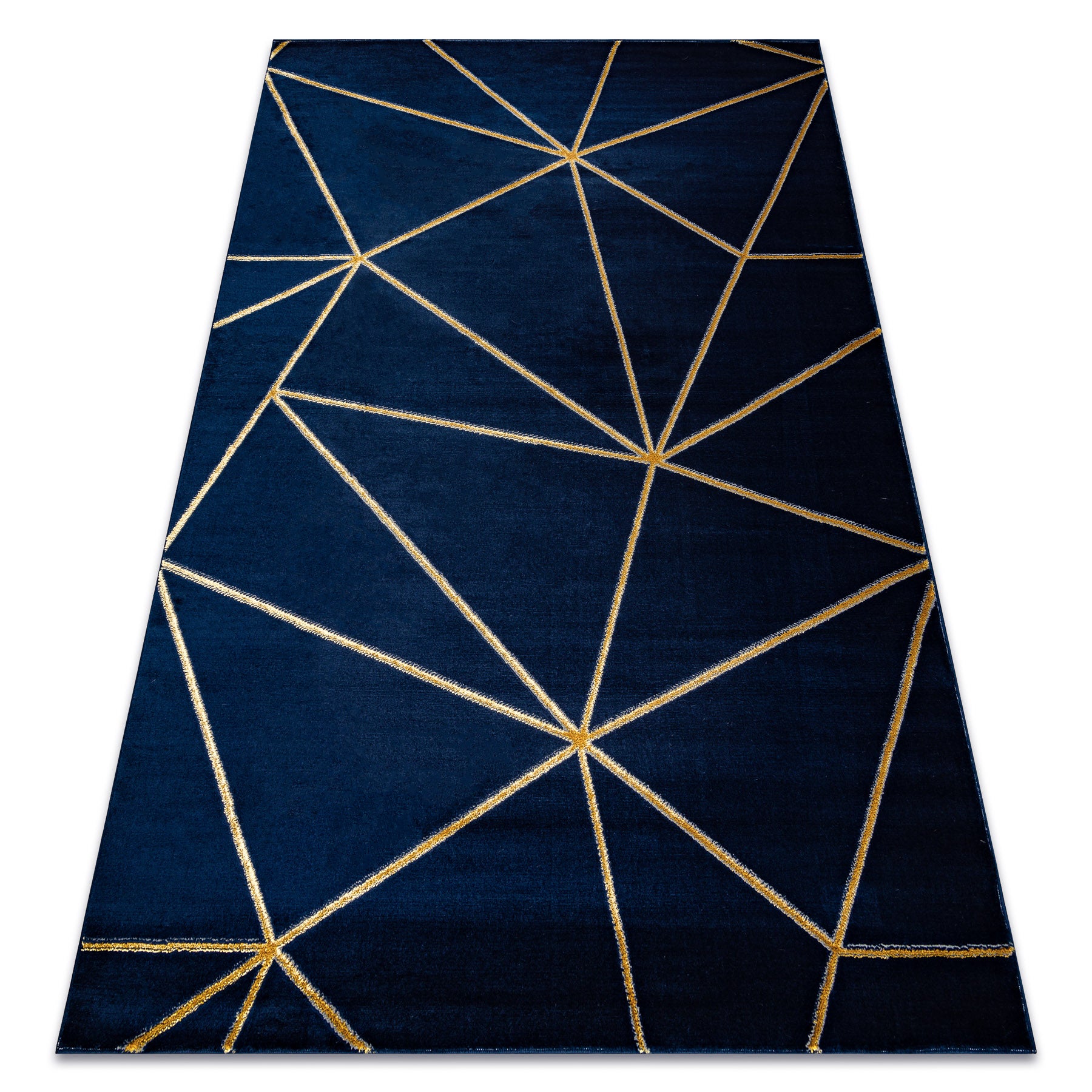 Dywan EMERALD ekskluzywny 1013 glamour, stylowy geometryczny granatowy / złoty 140x190 cm