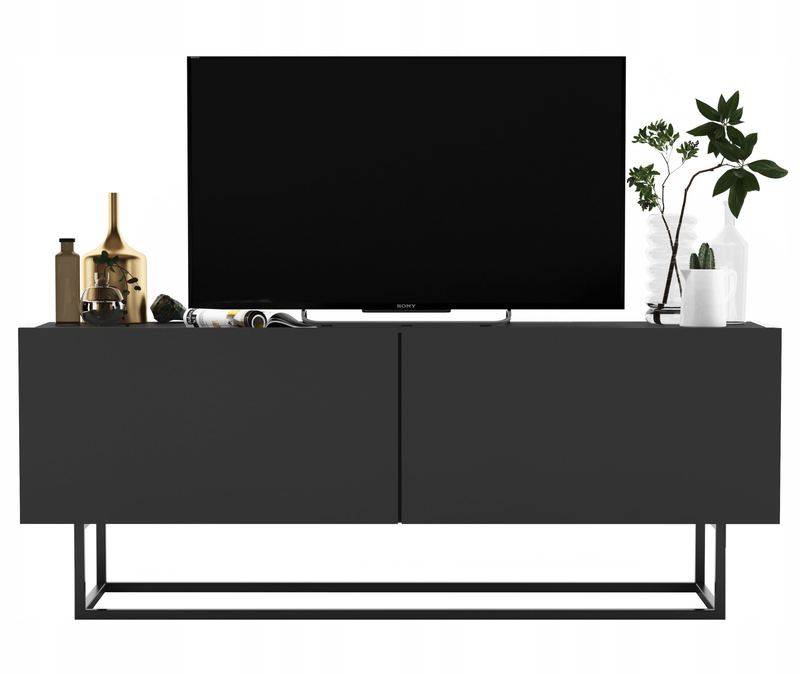 Szafka RTV Loft Industrialna 120 cm grafit mat, komoda pod telewizor do nowoczesnego salonu