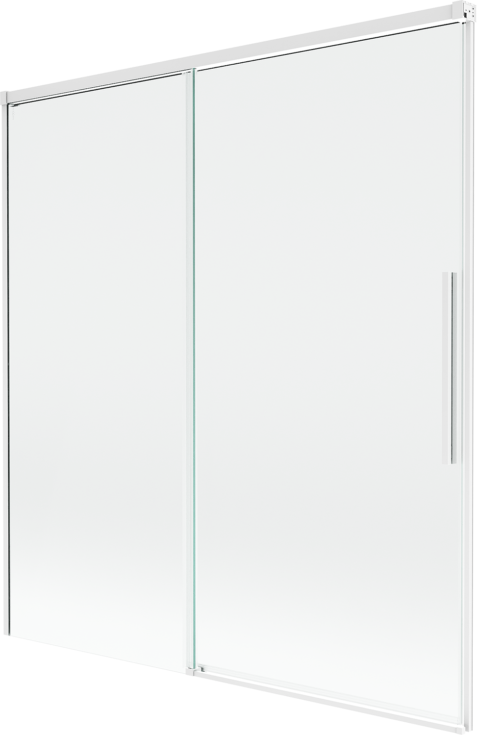 Mexen Rox parawan nawannowy 2-skrzydłowy rozsuwany 150 x 150 cm, transparent, biały - 8C9-150-001-20-00