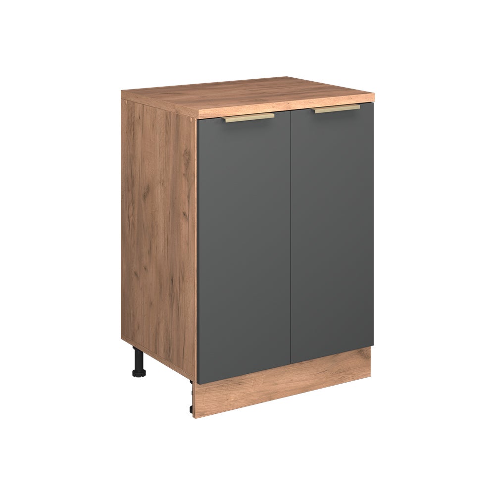 Vicco Szafka rozszerzająca Rion, Antracyt złoto/Dąb goldkraft, 60 x 46 cm bez skosu z 2 drzwiami