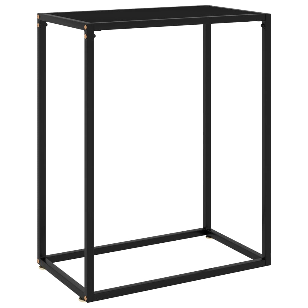 vidaXL Stolik konsolowy, czarny, 60x35x75 cm, szkło hartowane