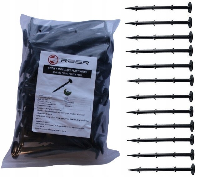 KOTWY KOŁKI SZPILKI DO AGROWŁÓKNINY REER AGROTKANINY DUŻE 15cm 100 sztuk