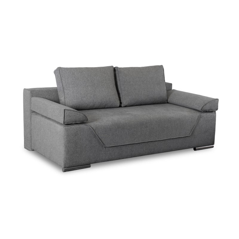 Sofa Kanapa Rozkładana z Funkcją Spania Wersalka Dwuosobowa Szara RENO