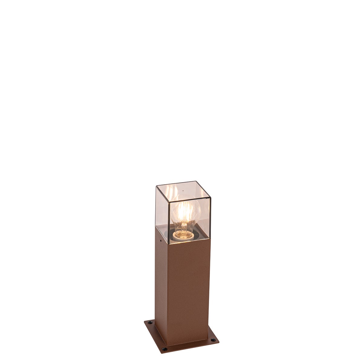 Qazqa przemysłowy lampa słupkowa do ogród - Denmark - rdza-brązowy, max. 15w, kompatybilny z żarówką LED, e27, 30cm, IP44