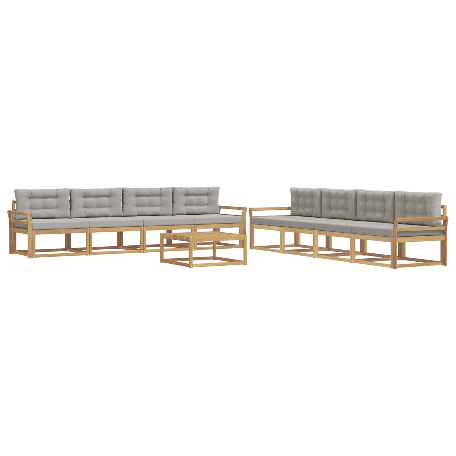 Zestaw sof na zewnątrz 9 pcs Biały i jasnoszary 79 x 79 x 37 cm