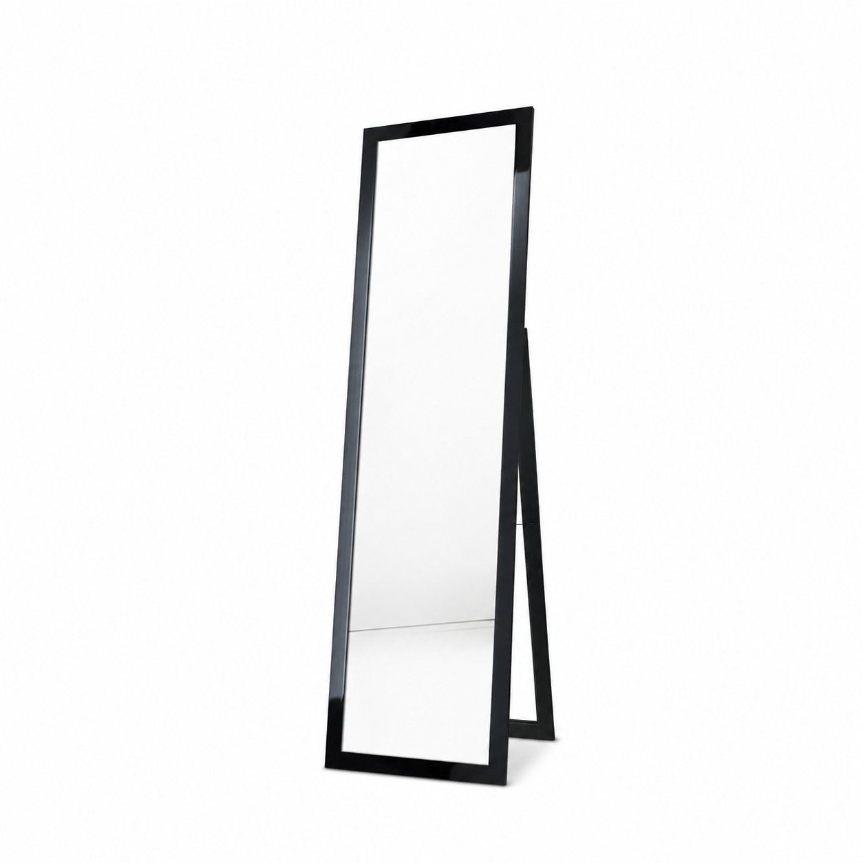 Lustro stojące SLIM czarne połysk 39,8 × 159,8 cm z regulacją nachylenia