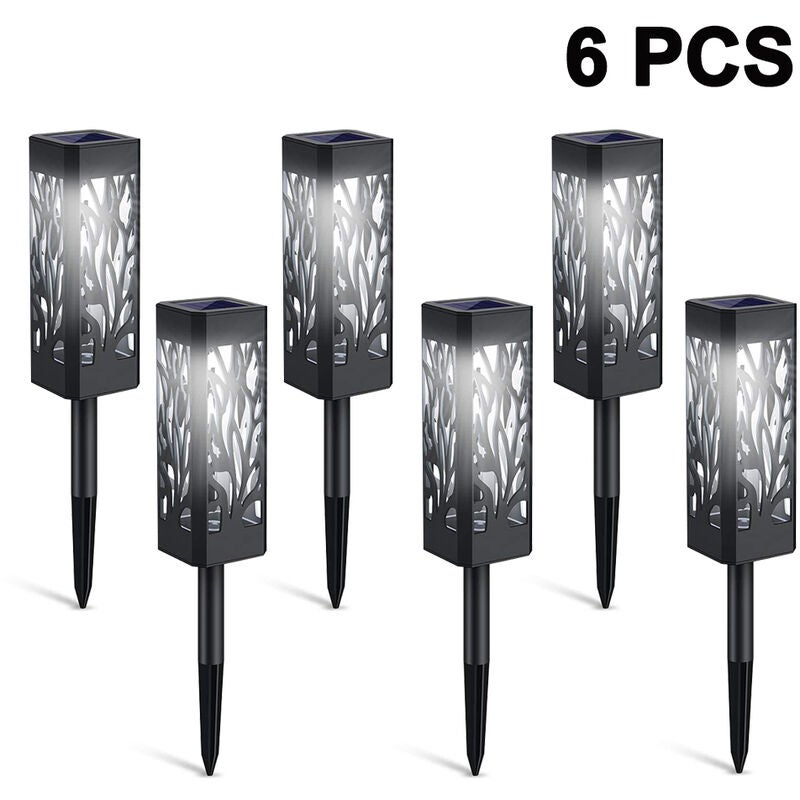 6 szt. pustych lamp solarnych LED, IP65 wodoodpornych, do oświetlenia zewnętrznego, patio, ścieżki, podjazdu, trawnika, ścieżki, dekoracji, latarni so