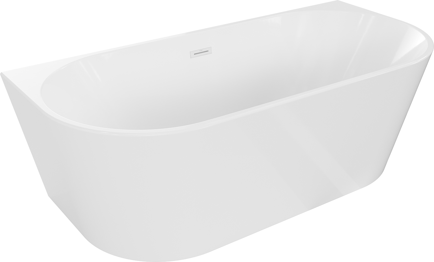 Mexen Oval wanna wolnostojąca przyścienna 140 x 75 cm, biała, przelew biały - 52671407500-20