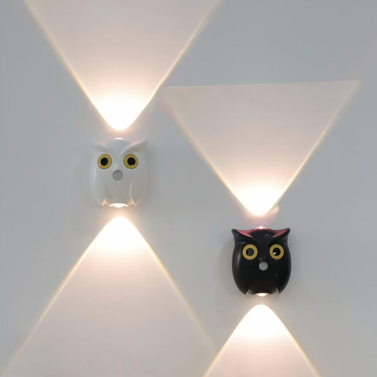 Lampa ścienna w kształcie sowy, włączająca się, gdy ktoś się zbliża, nastrojowe oświetlenie ścieżki, lampka nocna z czujnikiem ruchu