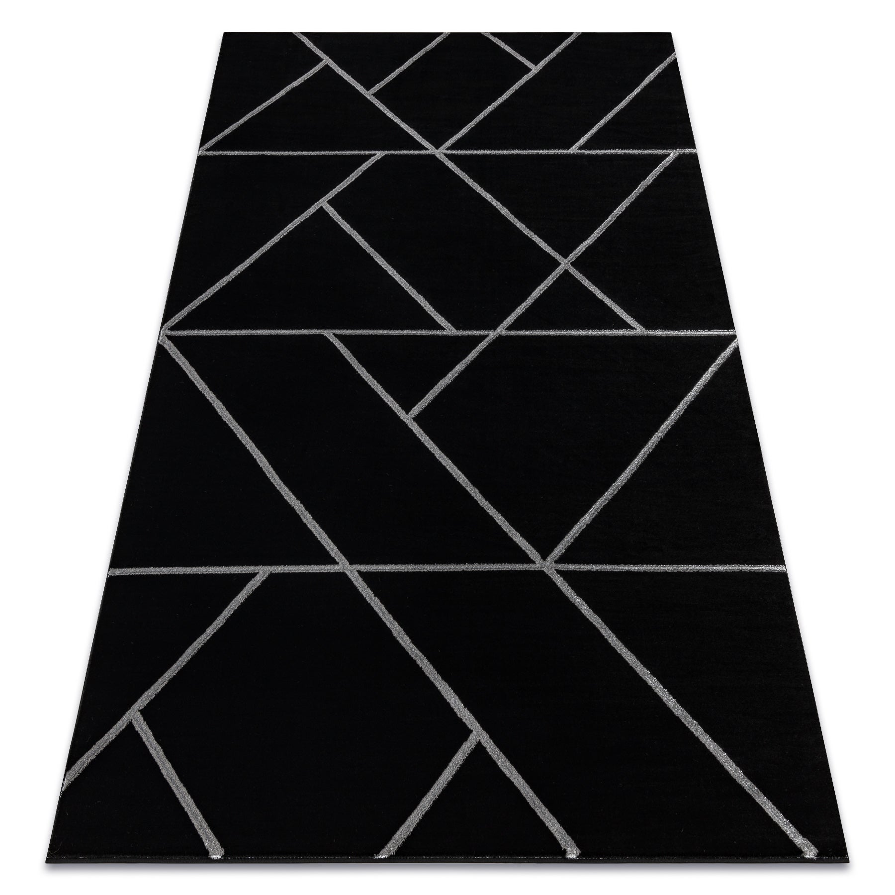 Dywan EMERALD ekskluzywny 7543 glamour, stylowy geometryczny czarny / srebrny 280x370 cm
