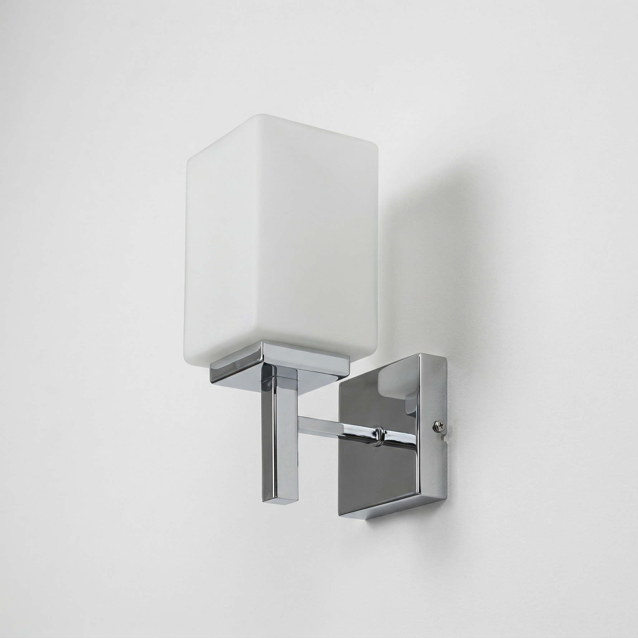 Kinkiet łazienkowy ZENKAI chromowany biały 1xE14x10W szkło wym:24,5x10x15,5cm IP44 Rabalux