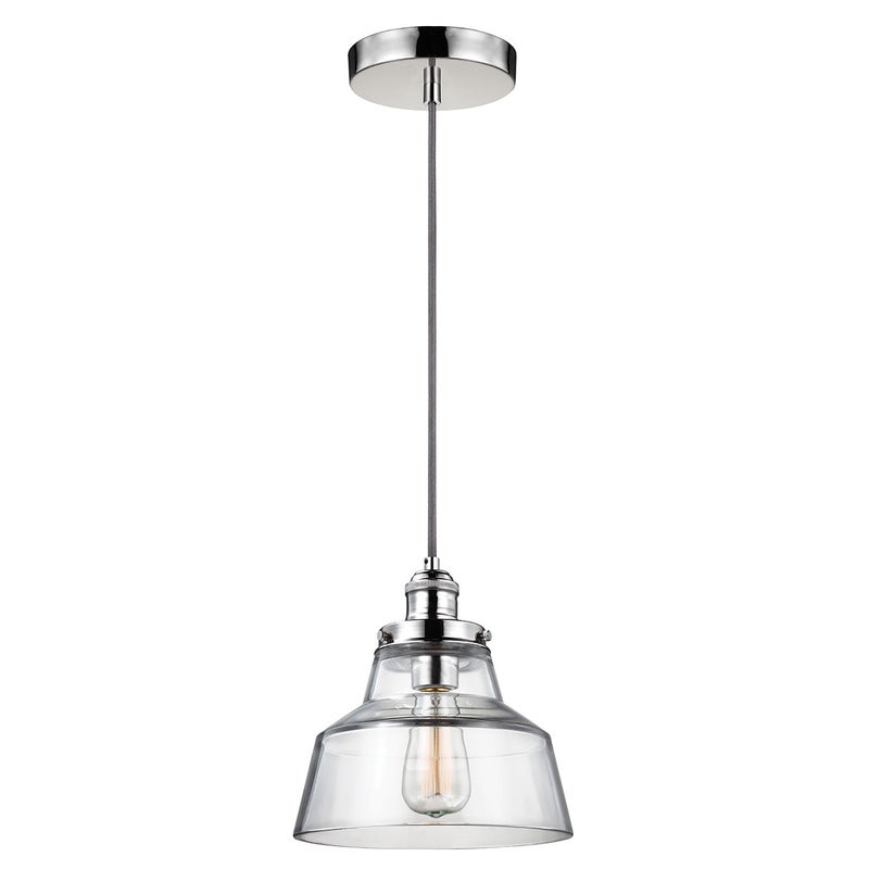 Lampa wisząca chromowana ze szklanym kloszem Baskin 1xE27 60W Feiss