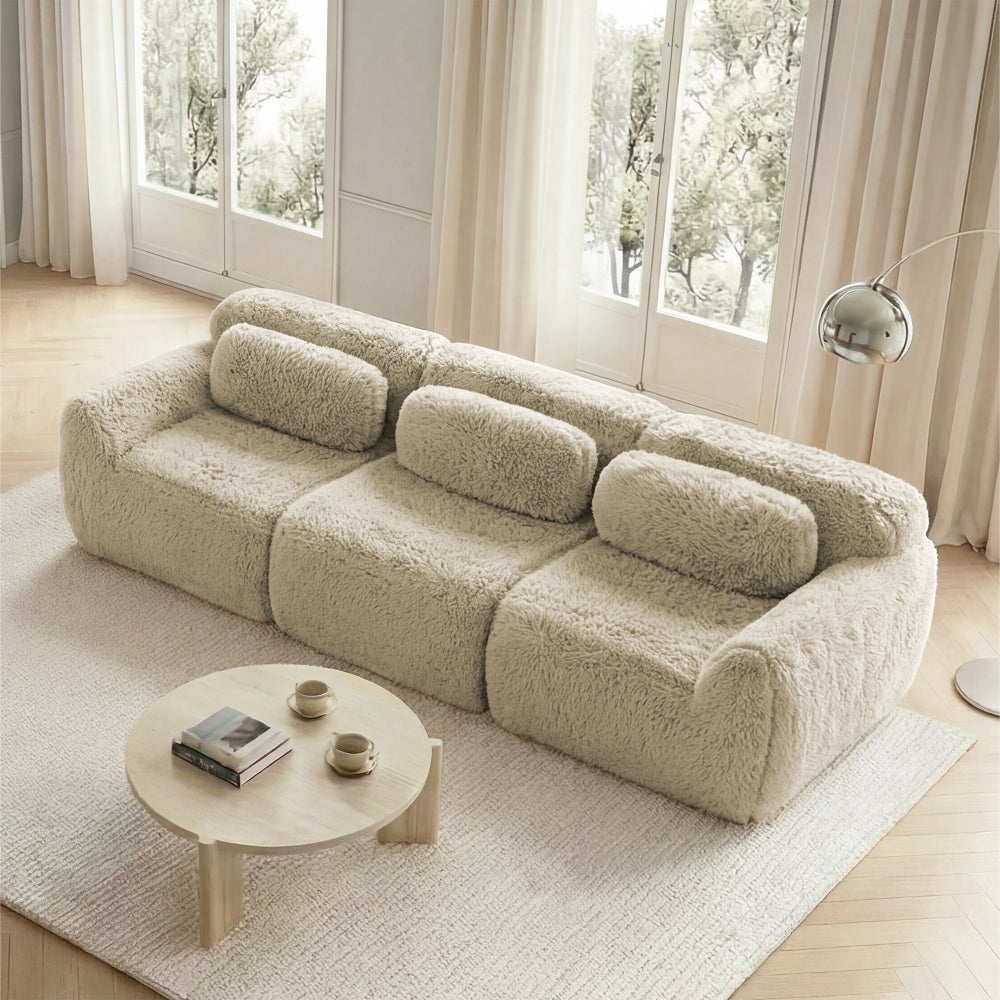 Modułowa sofa 3-osobowa, głębokie wykończenie, miękka tkanina premium, ergonomiczna pianka 32D, nie wymaga montażu