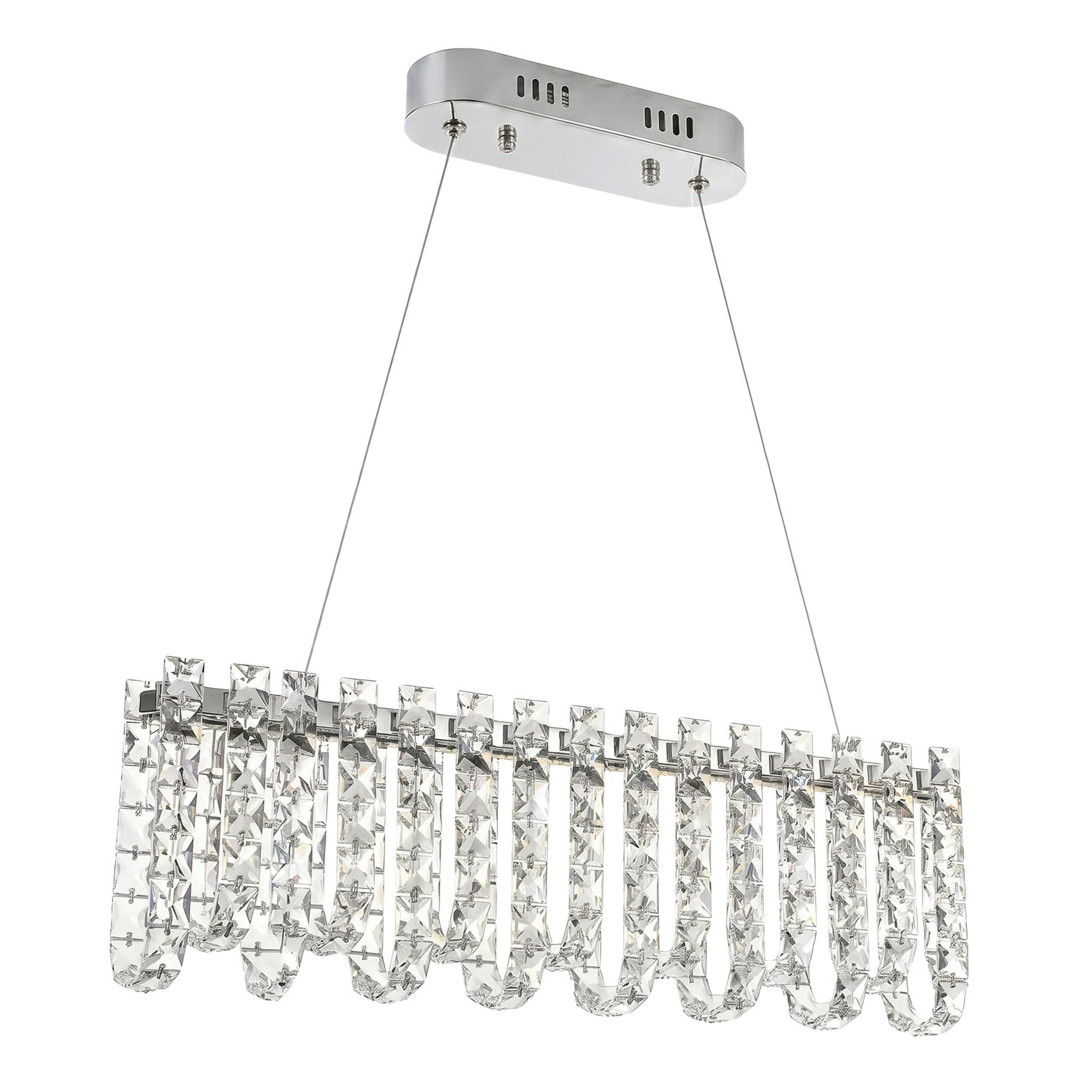 Lampa Wisząca LED z Kryształami Toolight SWE073-CP 60cm Chrom