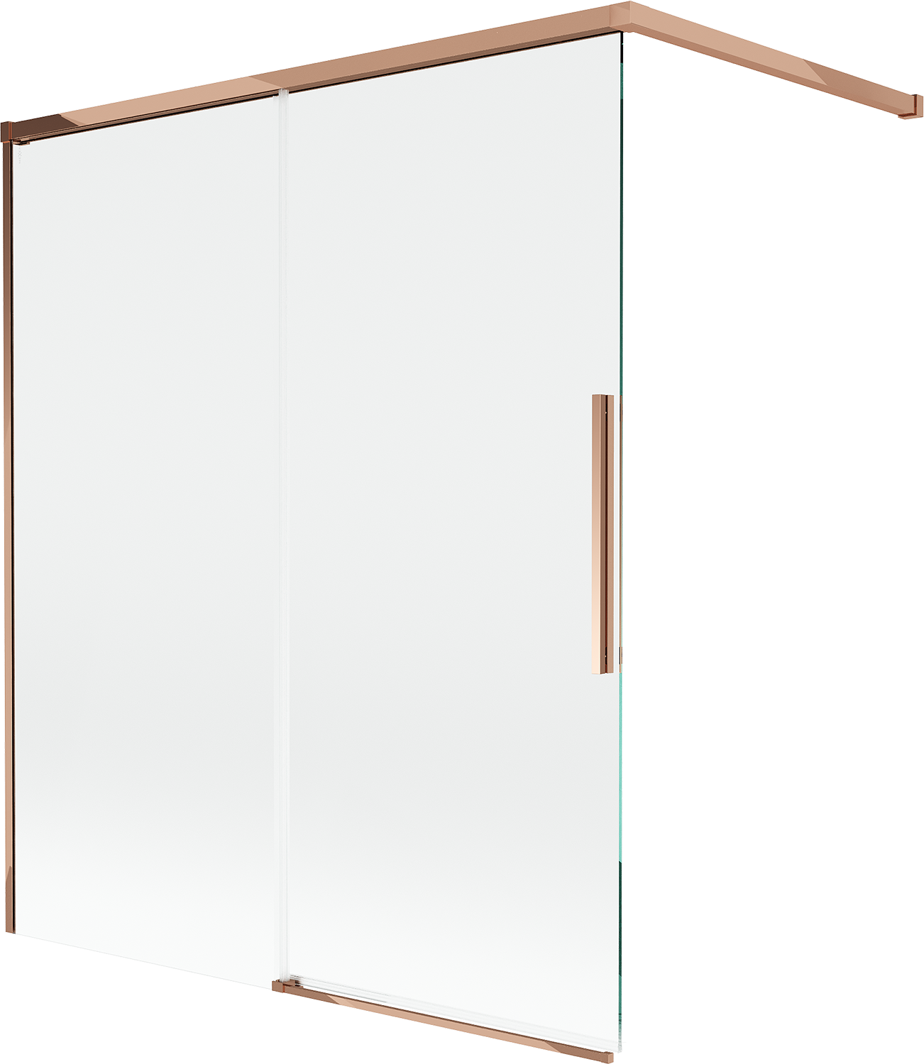 Mexen Rox parawan nawannowy 2-skrzydłowy rozsuwany 140 x 150 cm, transparent, różowe złoto - 8C9-140-003-60-00
