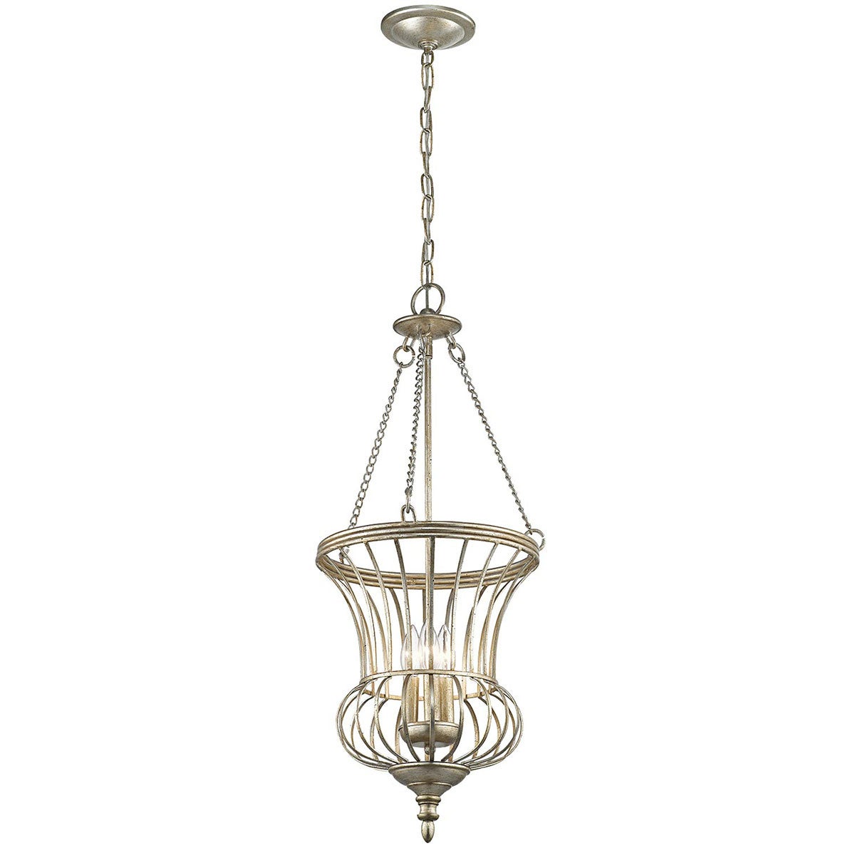 Lampa wisząca retro postarzane jasne złoto Calla 3xE14 60W Kichler