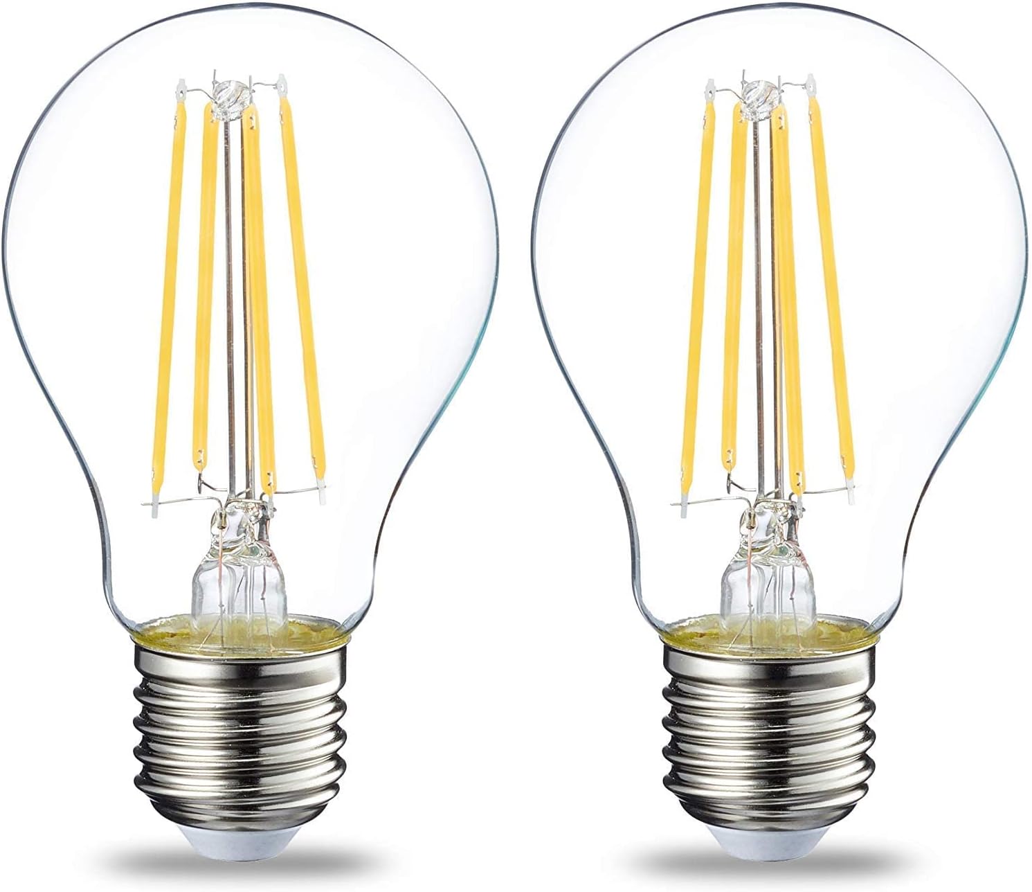 Zestaw 2 żarówek LED E27 z gwintem Edisona, 7 W, przezroczysty filament, barwa ciepła biała, niściemnialne