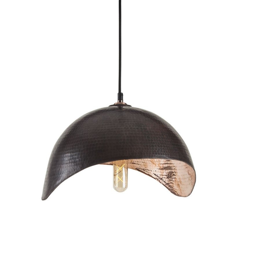 Ręcznie wykonana lampa wisząca z miedzi z Meksyku Castano – Lampa sufitowa vintage ręcznie wykonana z litej miedzi | Kinkiet sufitowy 41x37x25 cm