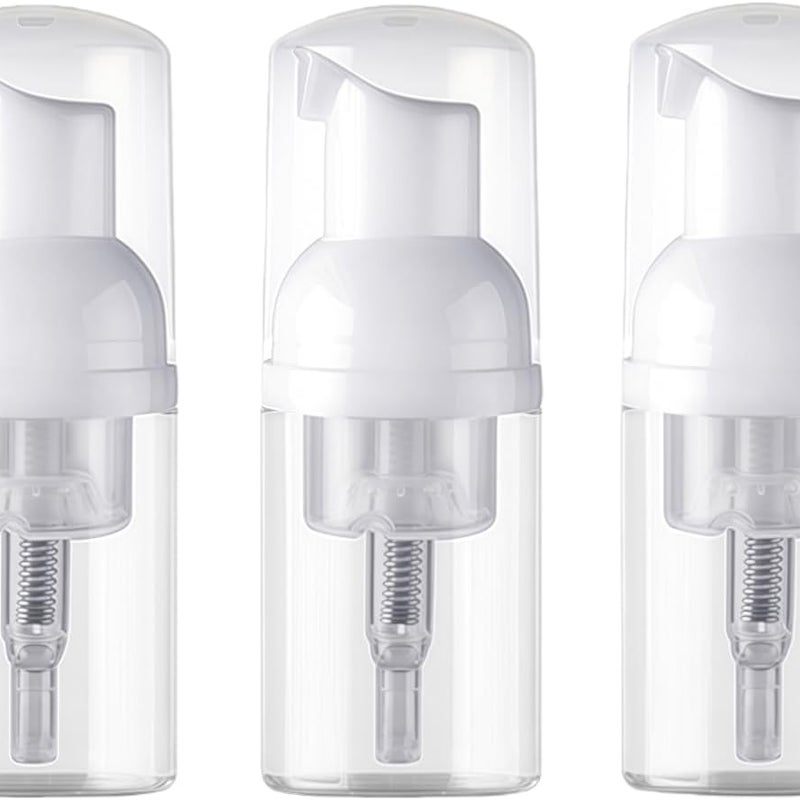 puste, przezroczyste plastikowe butelki z pompką do spieniania, rozmiar podróżny, dozownik do mydła w płynie (30 ml/1 uncja)
