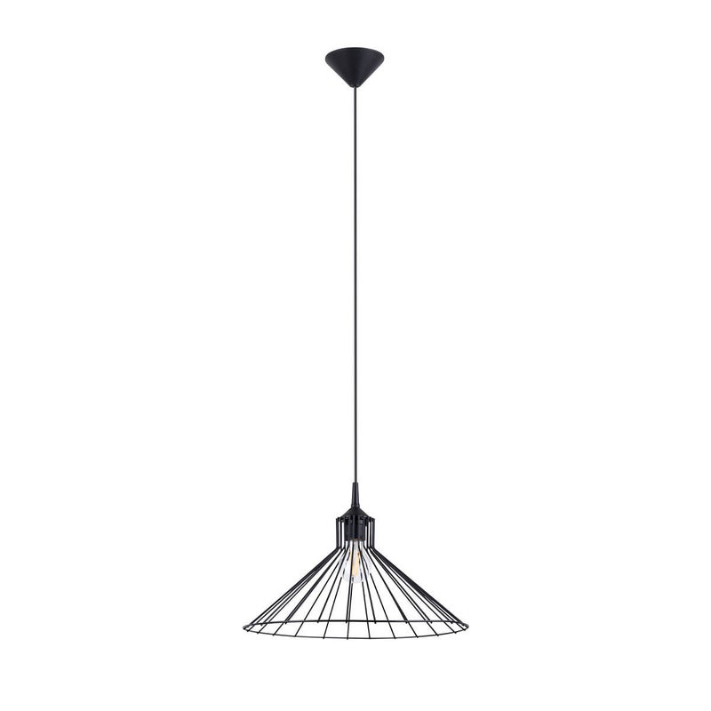 Lampa wisząca industrialna koszyczek stożkowy czarna EDA 1xE27 15W SL.1186 Sollux Lighting