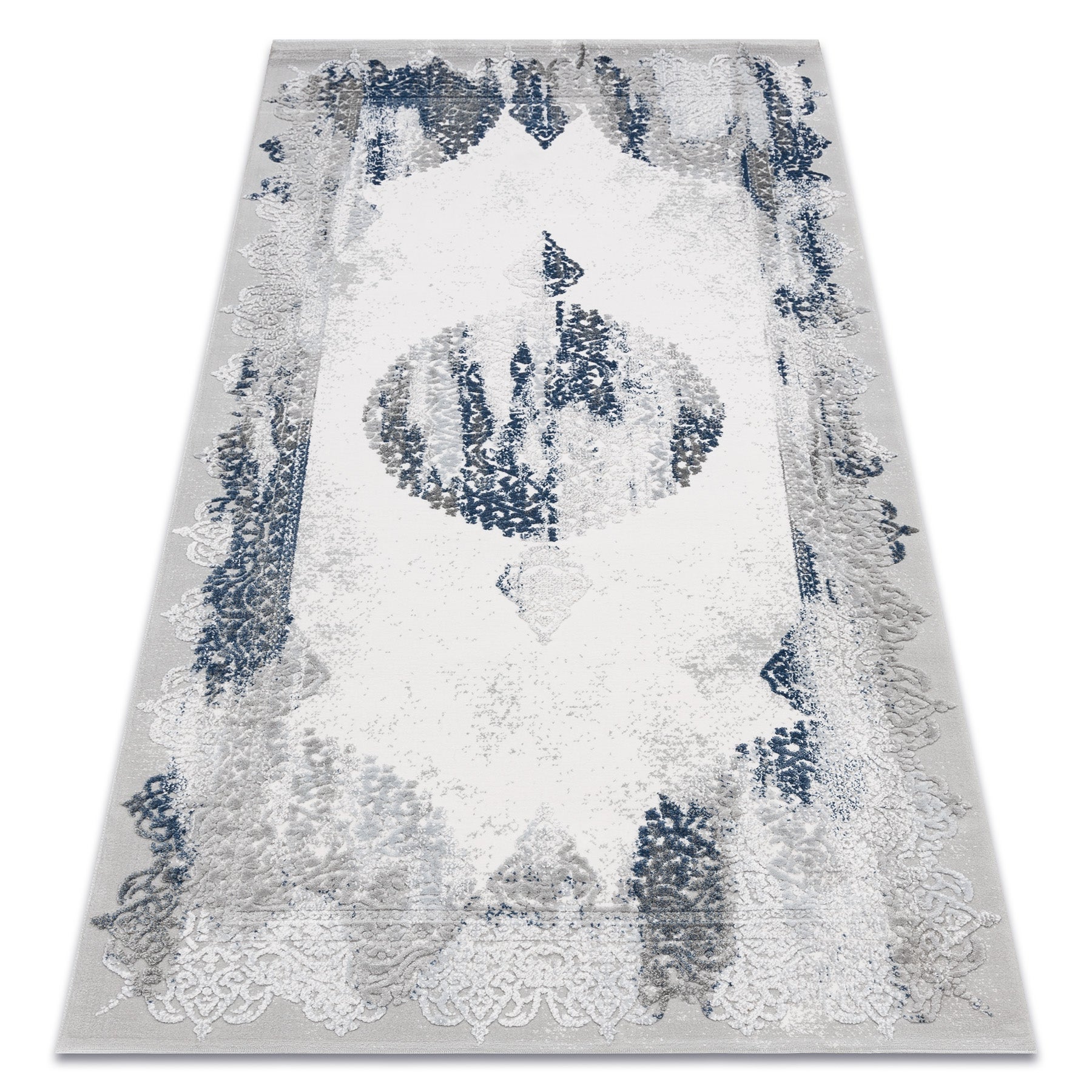 Dywan AKRYL VALS 5040 Przecierany ornament niebieski / szary 80x100 cm