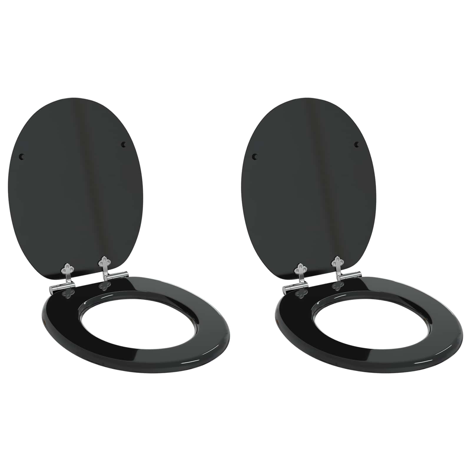 Deska toaletowa z samoodblokowaniem 2 pcs Czarny 44 x 38 cm vidaXL
