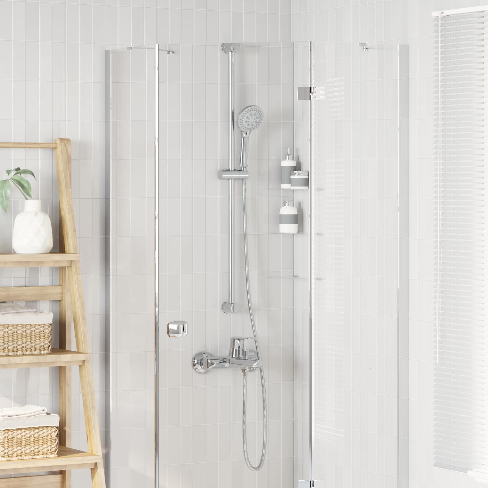Zestaw systemu prysznicowego chromowany 100 cm Stal nierdzewna vidaXL