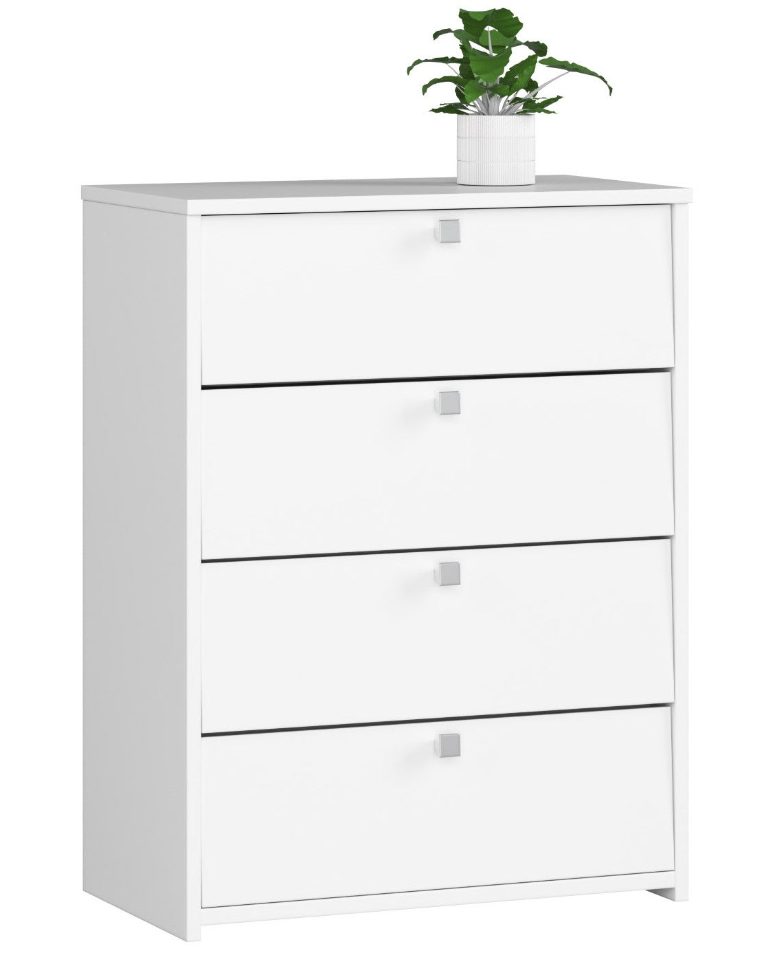 Szafka na buty AKORD RUBIN Biała 66 cm 4 drzwi kolor Biały mat 4 półki 66x36x85 cm