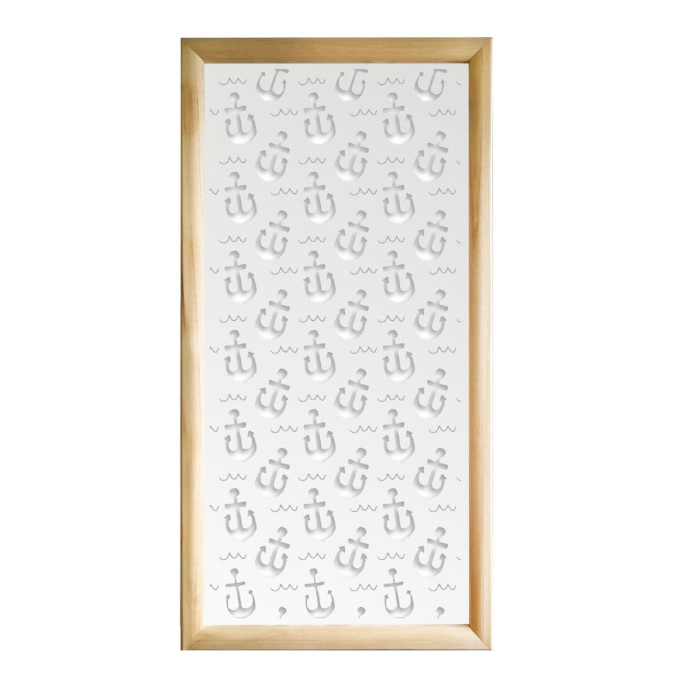 ANCHOR - Prostokątne moduły dekoracyjne z drewna i PCV - Rozmiar 73x148 cm - Grubość 64 mm - Kolor wewnętrzny BIAŁY